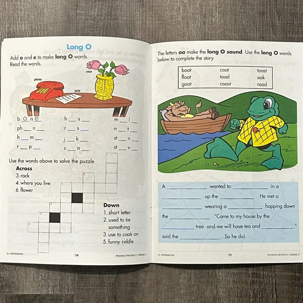 💞 New 1st & 2nd Grade Phonics Review 2 Educational English Workbook